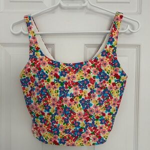 Old Navy Bright Multicolor Floral Scoop Crop Tank